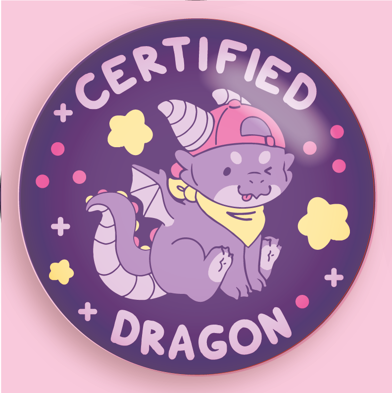 certified critter 3" pin badges!