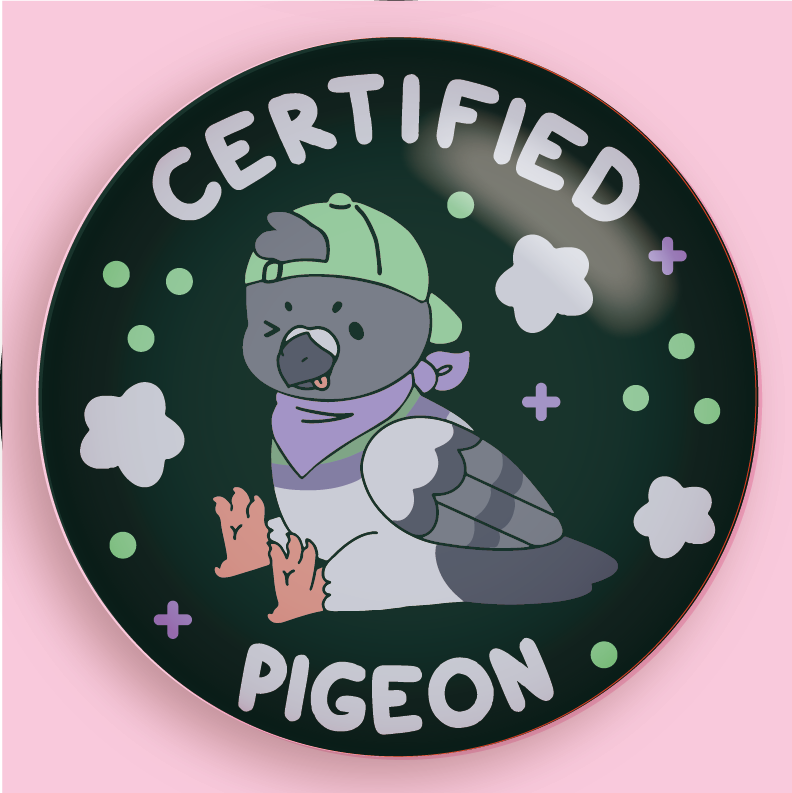 certified critter 3" pin badges!