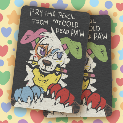 pry this pencil from my cold dead paw 3" sticker