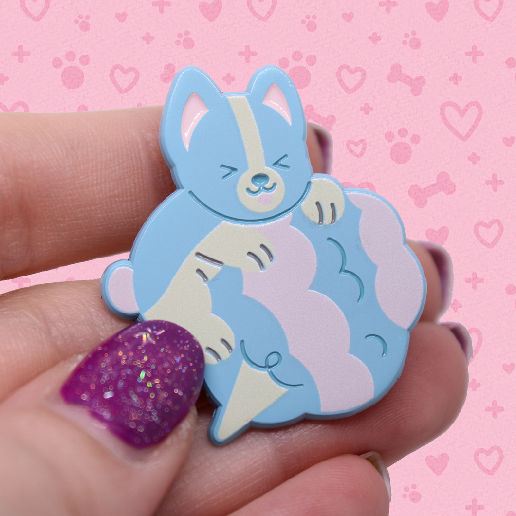 cotton candy daisy soft enamel pin