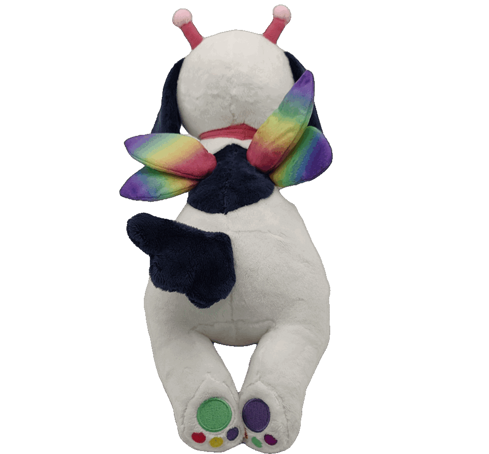 bug the ADHD puppy laying cuddle plushie!