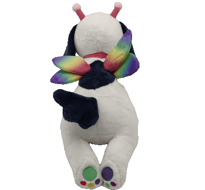 bug the ADHD puppy laying cuddle plushie!