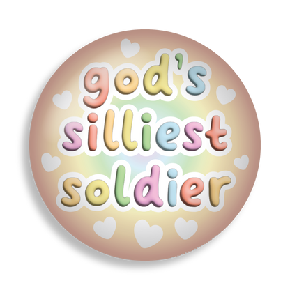god's silliest soldier button