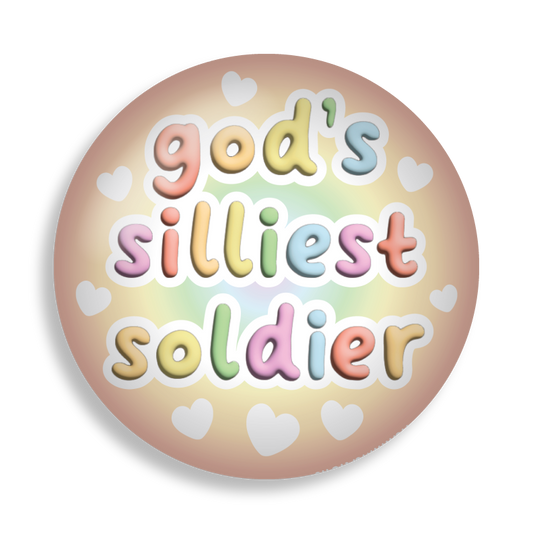 god's silliest soldier button