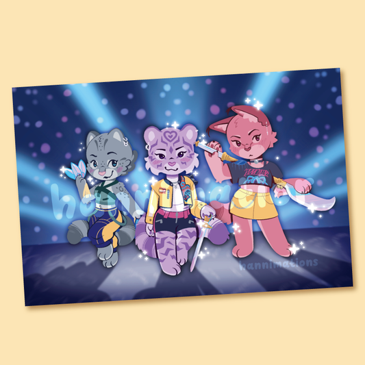 huntrix kitties glossy print