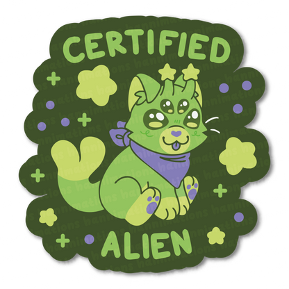 certified alien 3" vinyl stickers