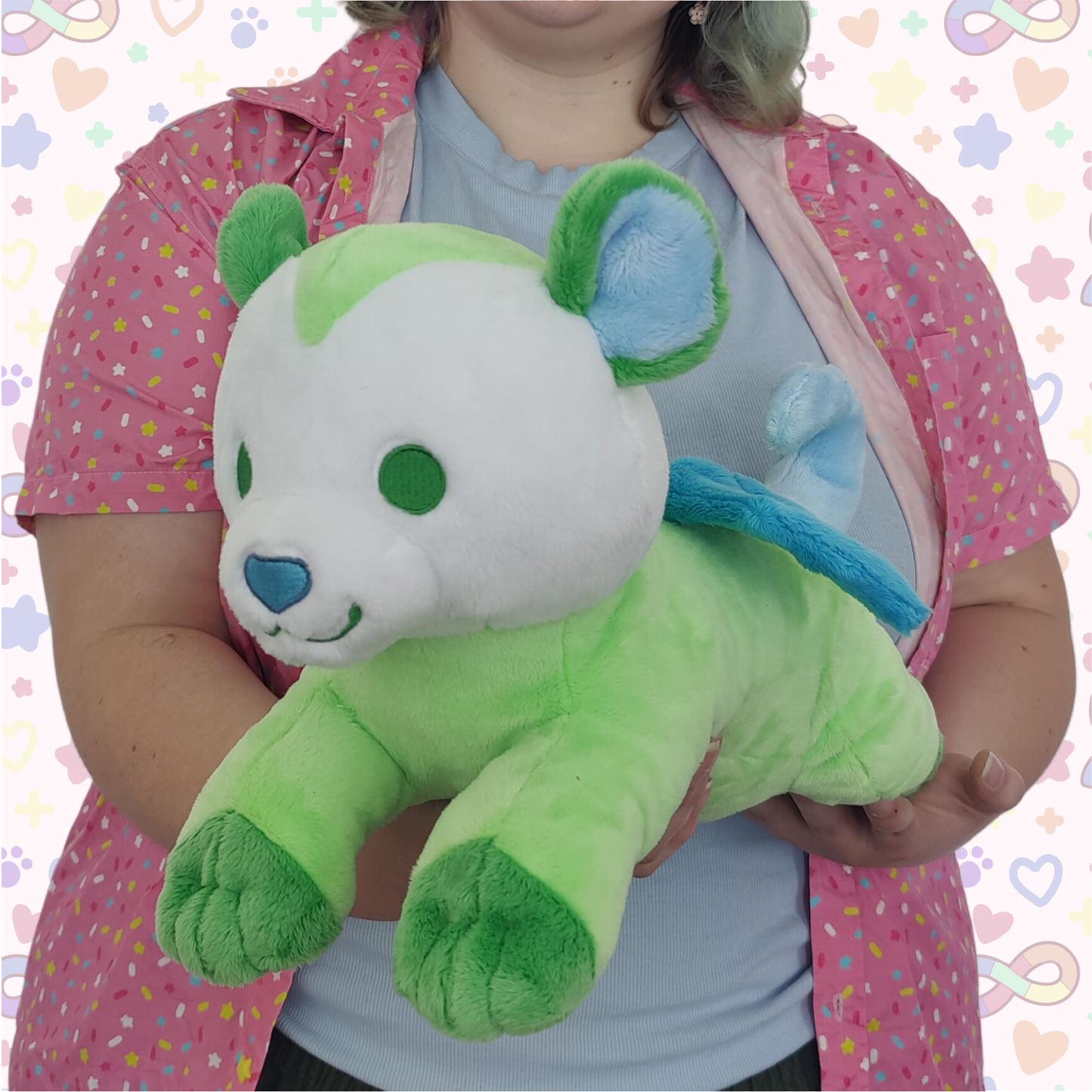 melon the SPD opossum-bat laying cuddle plushie!