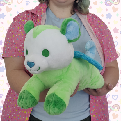 melon the SPD opossum-bat laying cuddle plushie!