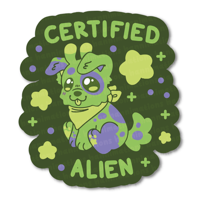 certified alien 3" vinyl stickers