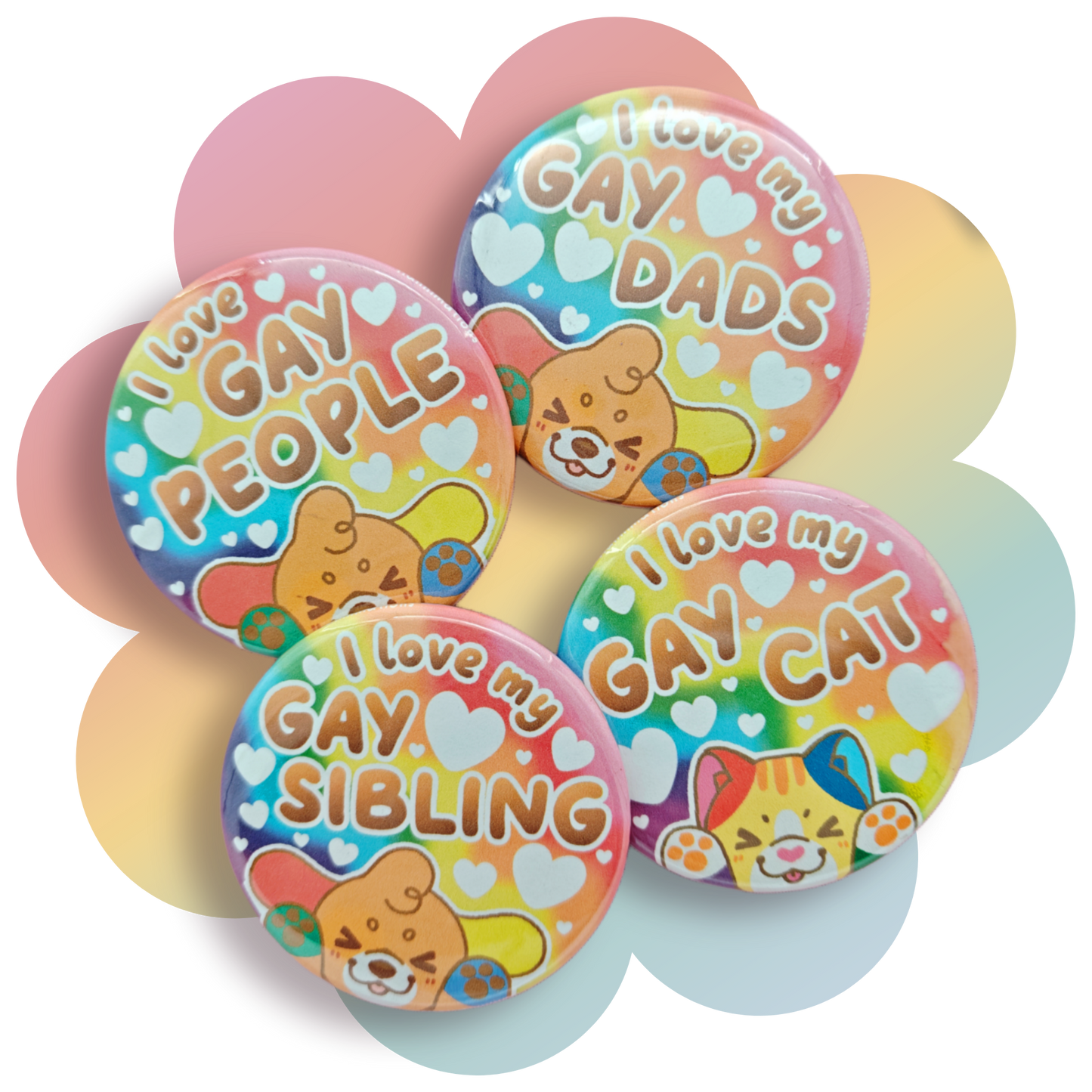 gay ally 2.25" button pins