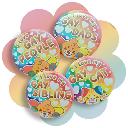 gay ally 2.25" button pins