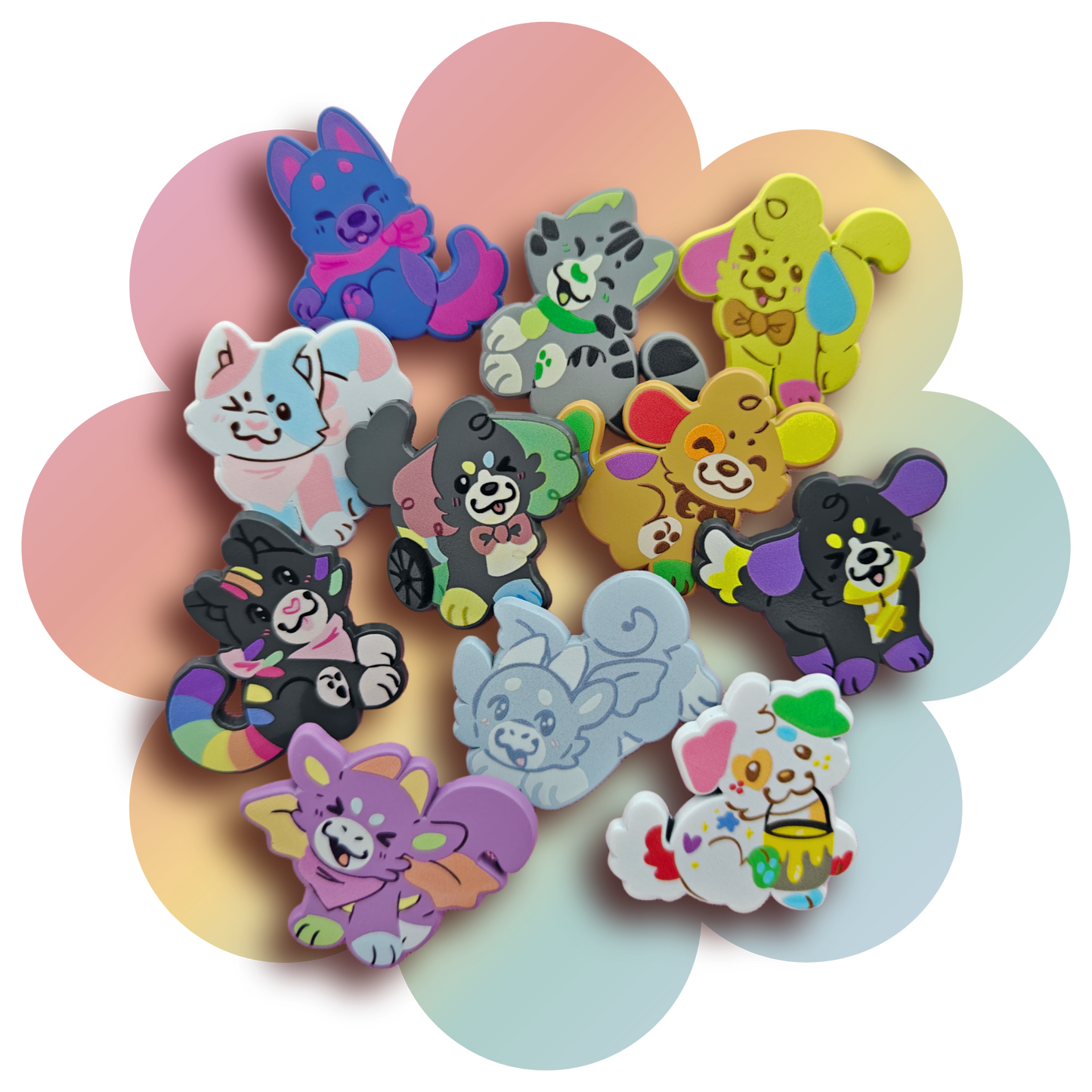 rainbeanie mini pins