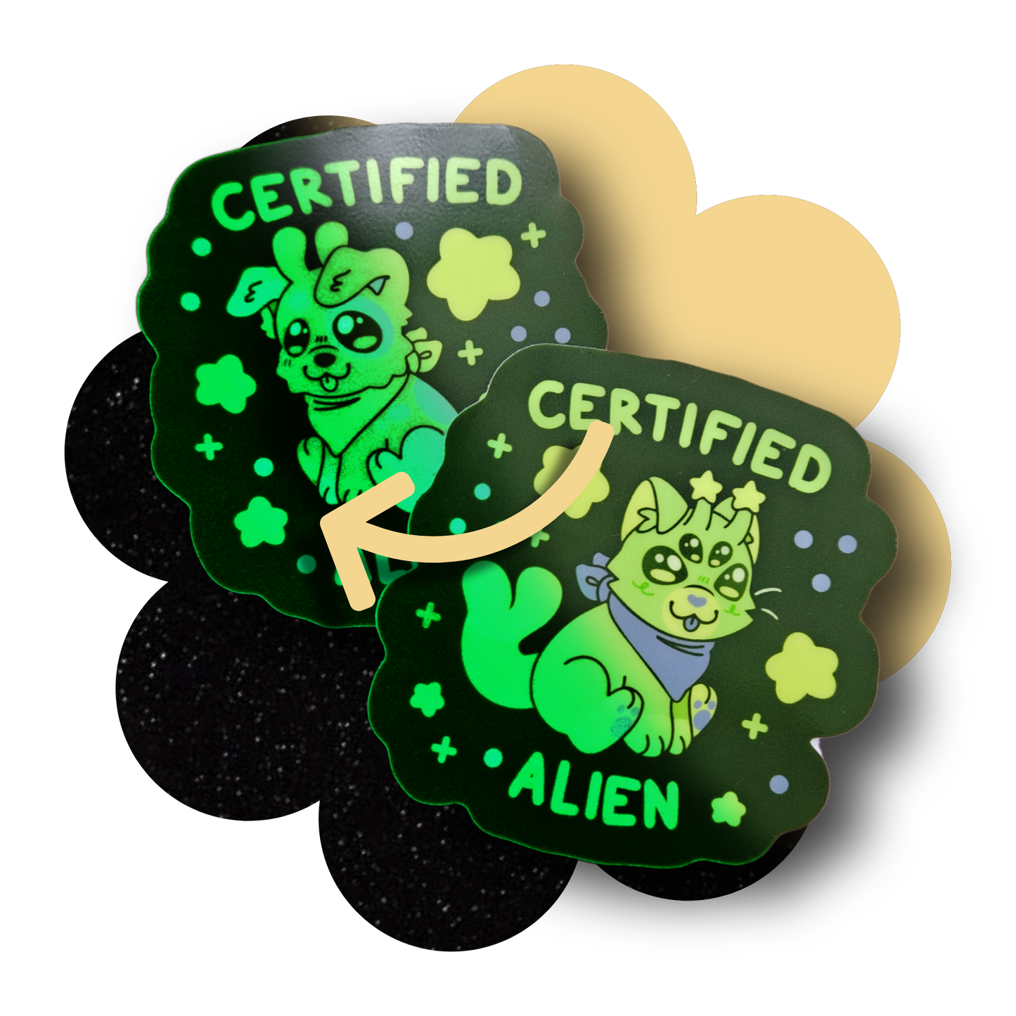 ✨GLOW IN THE DARK✨ certified alien 3" vinyl sticker