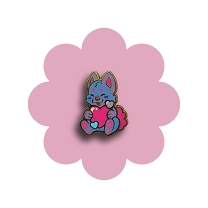 colorful puppies heartsie hard enamel pins