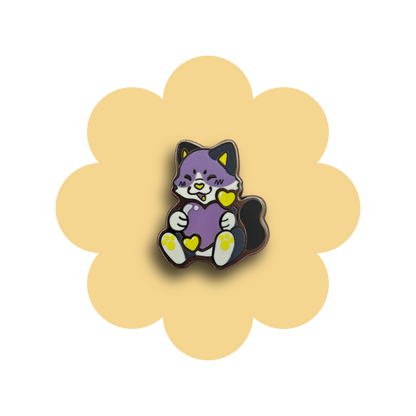 colorful kitties heartsie hard enamel pins