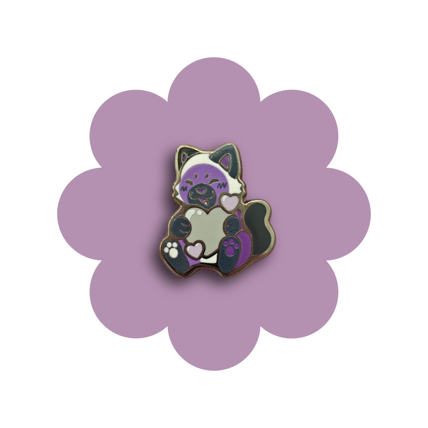 colorful kitties heartsie hard enamel pins