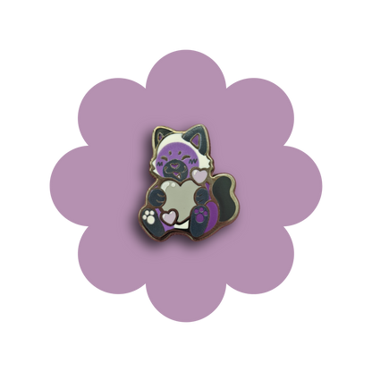 colorful kitties heartsie hard enamel pins