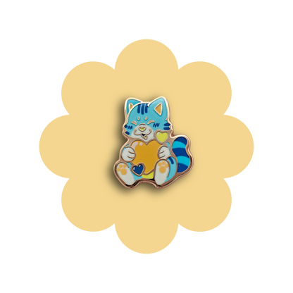 colorful kitties heartsie hard enamel pins