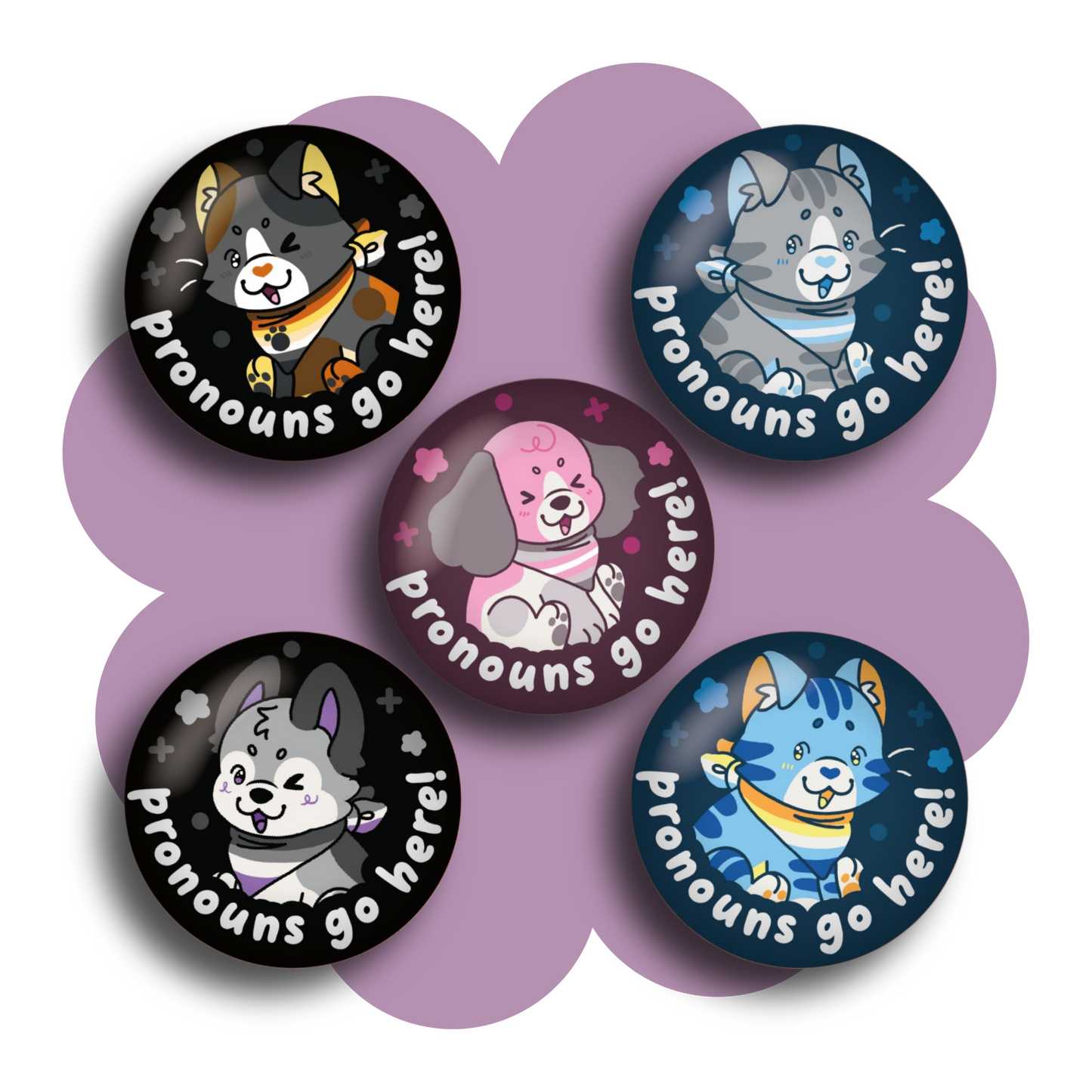 colorful critters pronoun pins 4