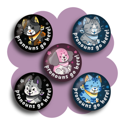colorful critters pronoun pins 4