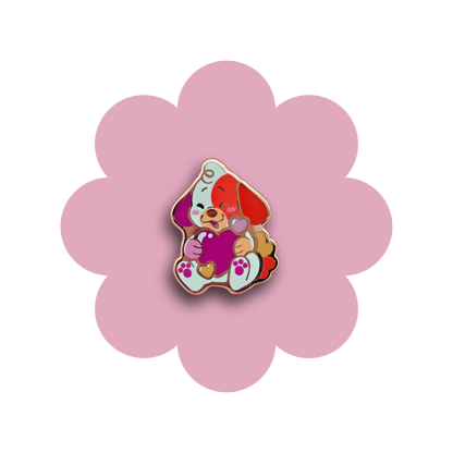 colorful puppies heartsie hard enamel pins