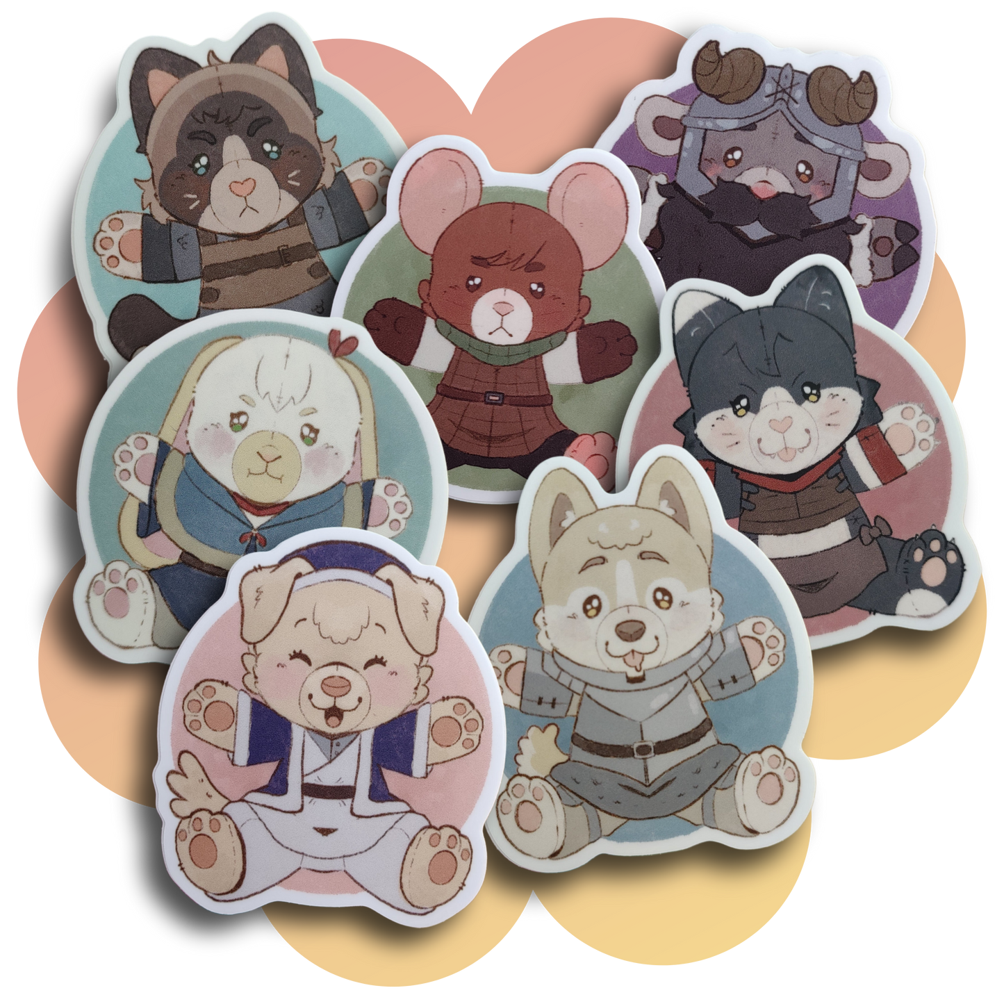 dungeon meshi 3" vinyl teddy stickers
