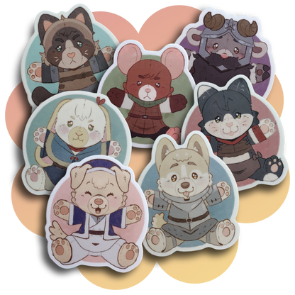dungeon meshi 3" vinyl teddy stickers