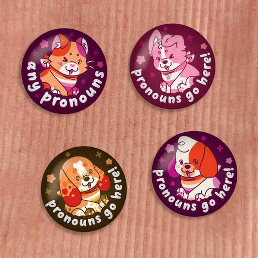 colorful critters pronoun pins 3
