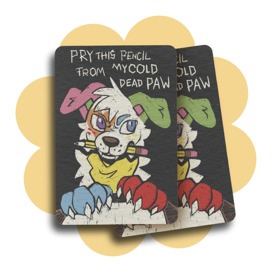 pry this pencil from my cold dead paw 3" sticker