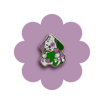 colorful puppies heartsie hard enamel pins