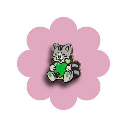 colorful kitties heartsie hard enamel pins