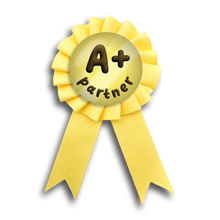 Load image into Gallery viewer, A+ partner award ribbon/button
