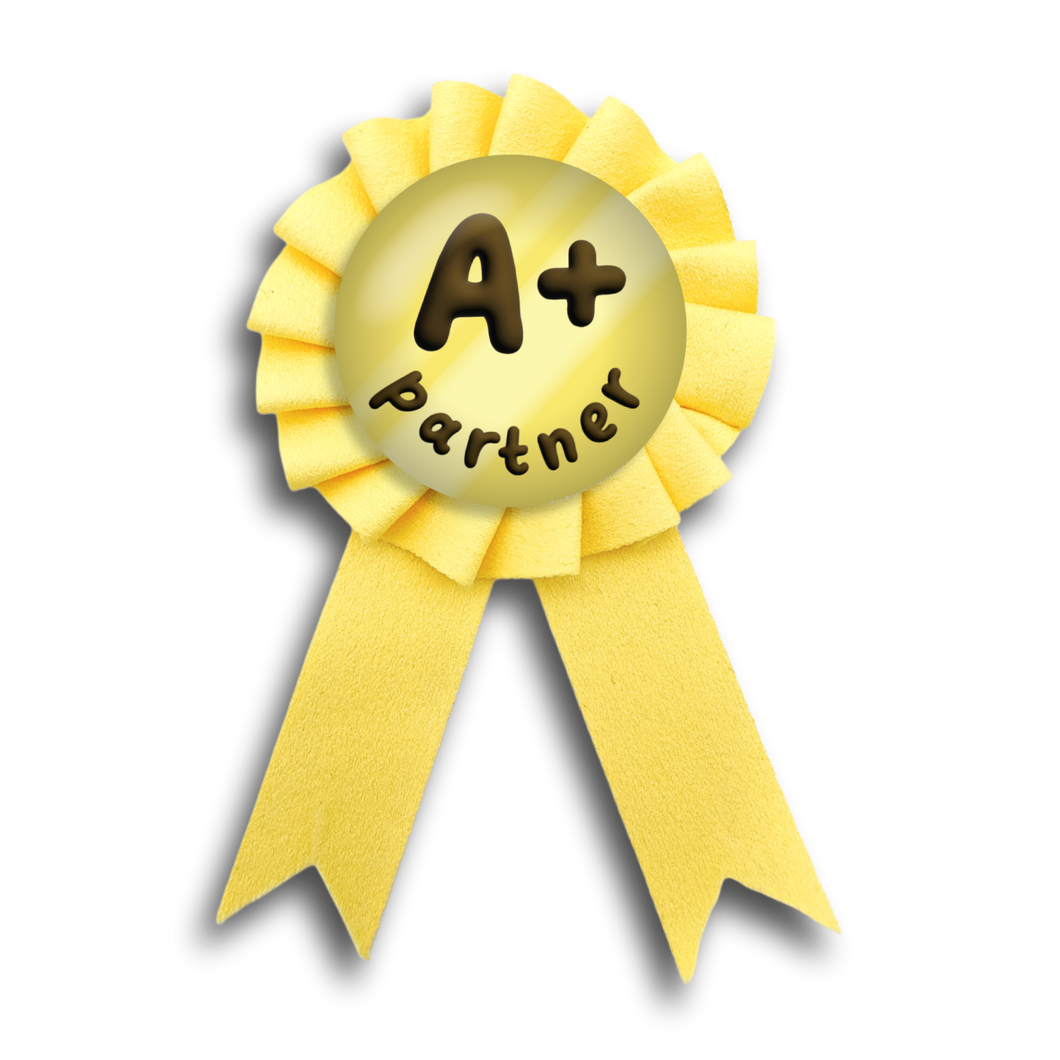 A+ partner award ribbon/button
