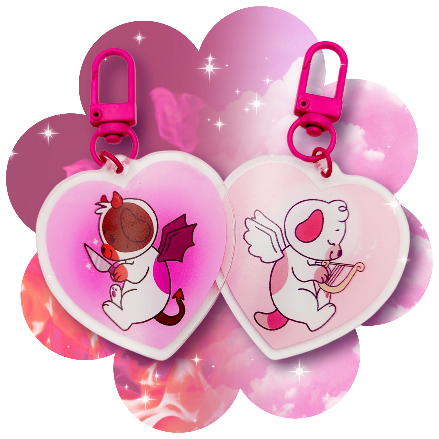 i can be your angle... or yuor devil - double sided acrylic charm