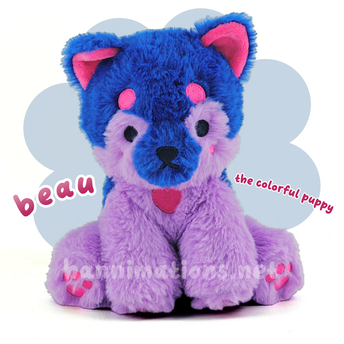 beau the colorful puppy 7" silly sitter plushie