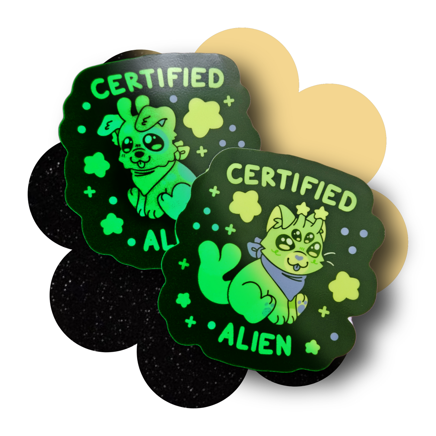 ✨GLOW IN THE DARK✨ certified alien 3" vinyl sticker