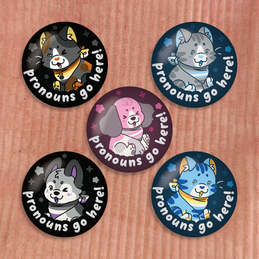 colorful critters pronoun pins 4