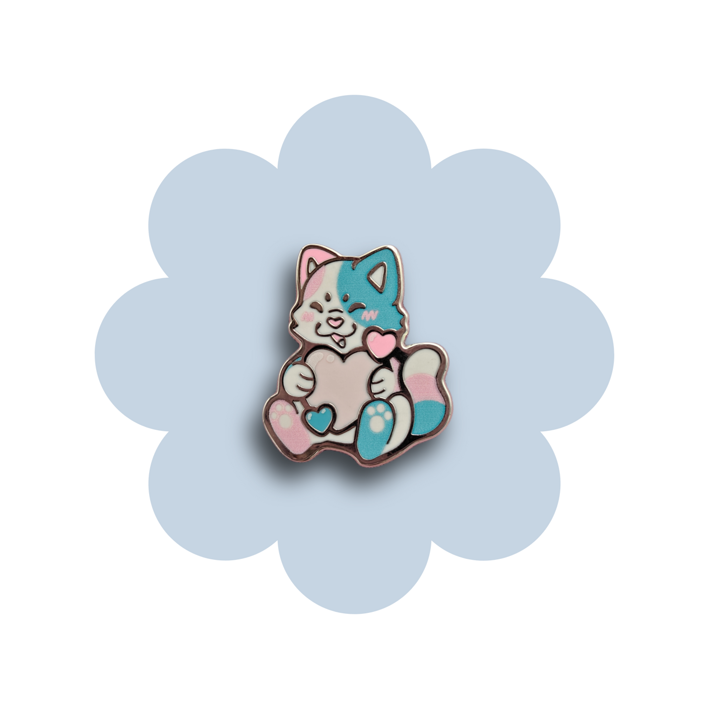 colorful kitties heartsie hard enamel pins