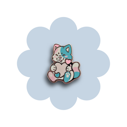 colorful kitties heartsie hard enamel pins