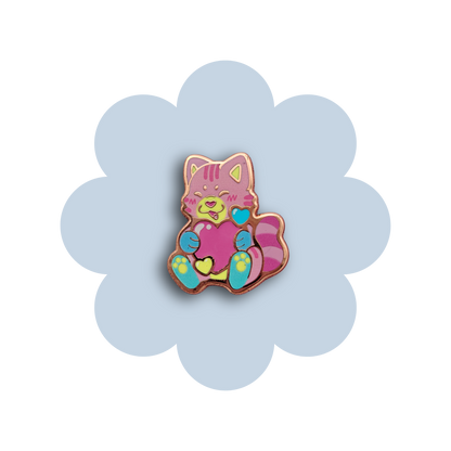 colorful kitties heartsie hard enamel pins