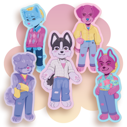 saja puppies 3" matte vinyl stickers