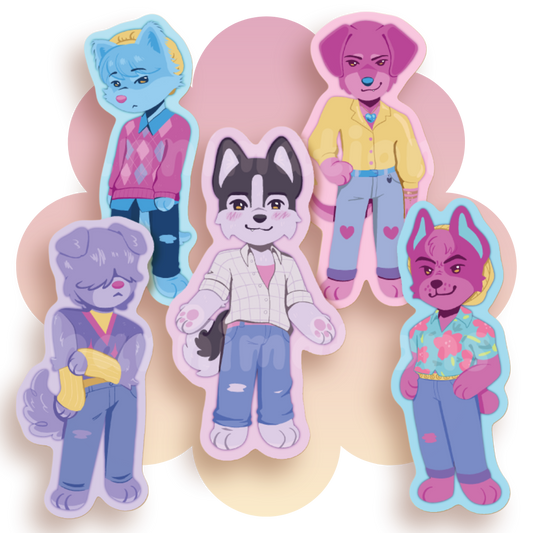 saja puppies 3" matte vinyl stickers