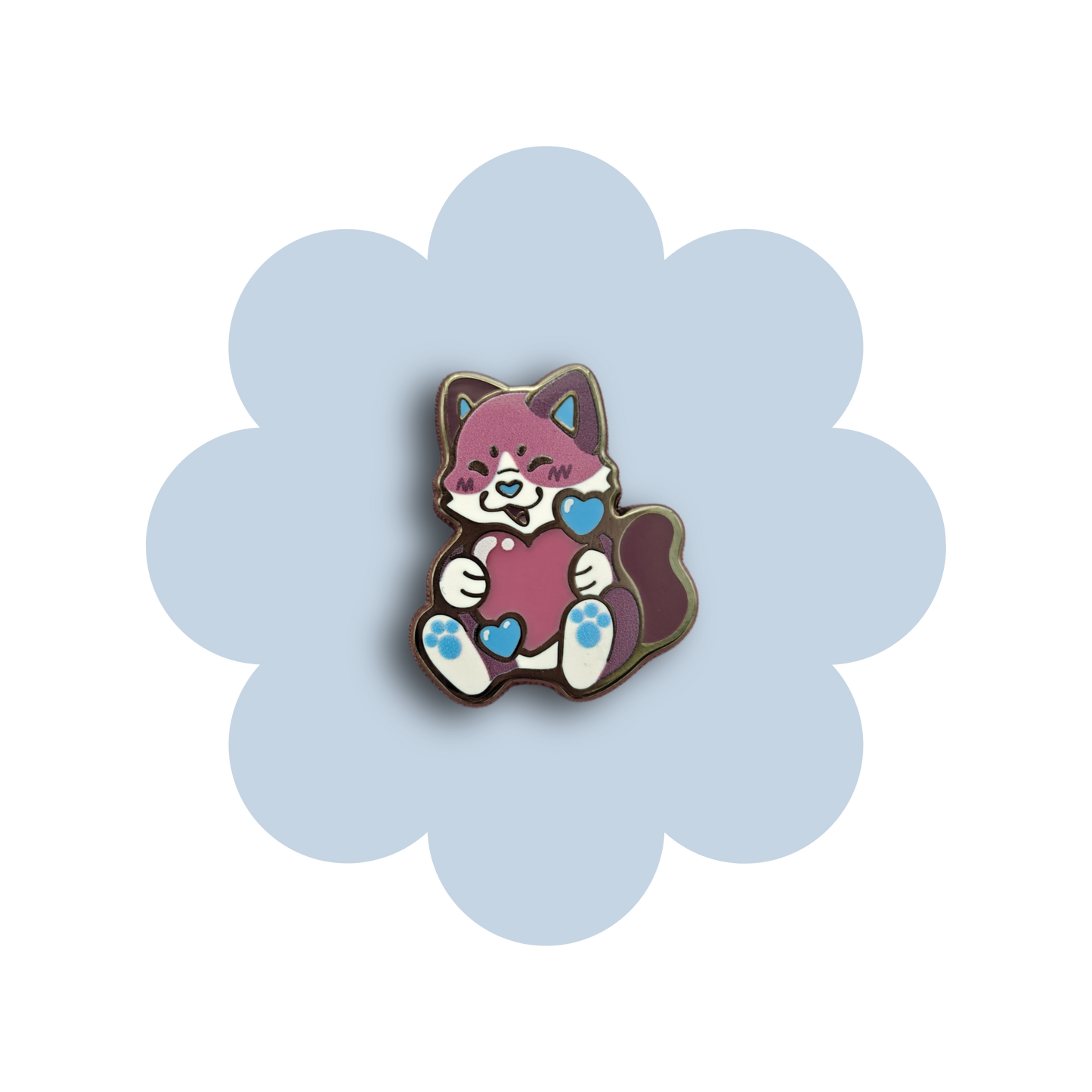 colorful kitties heartsie hard enamel pins