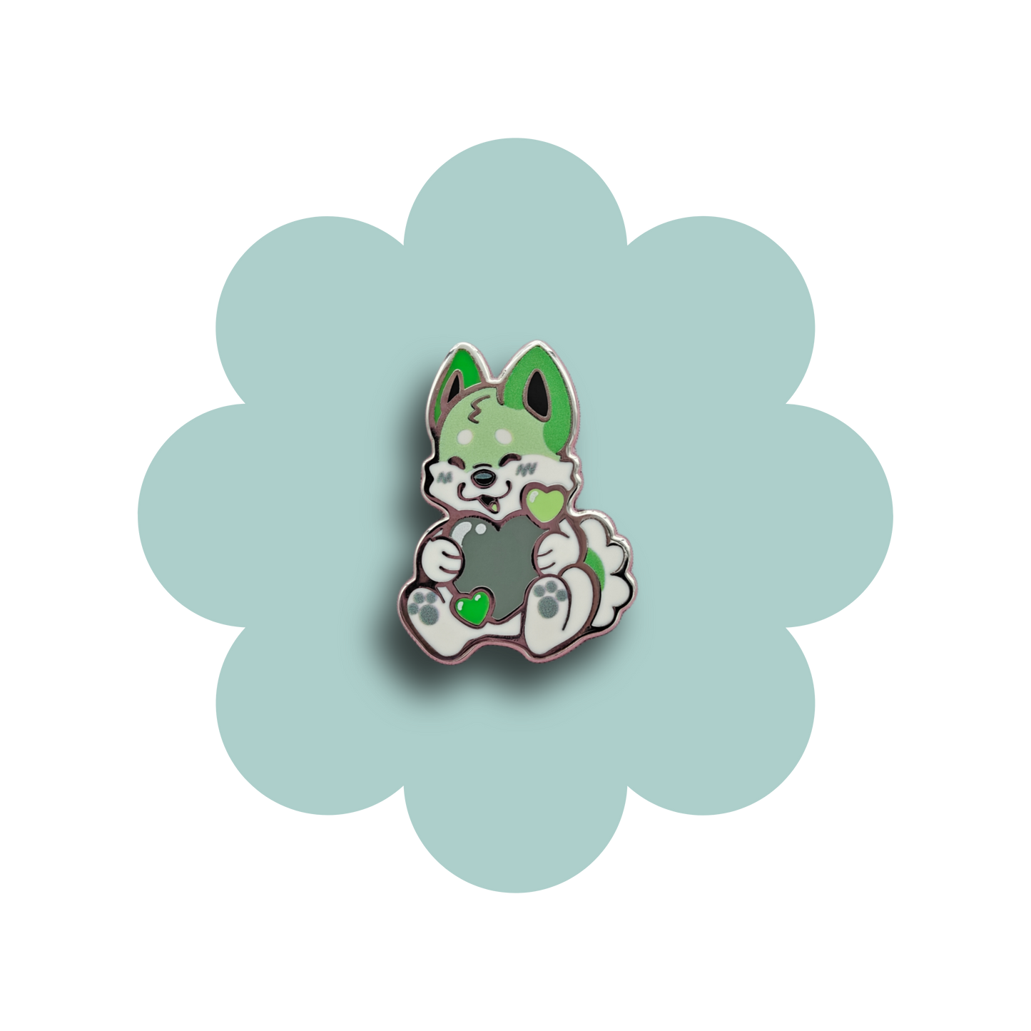 colorful puppies heartsie hard enamel pins
