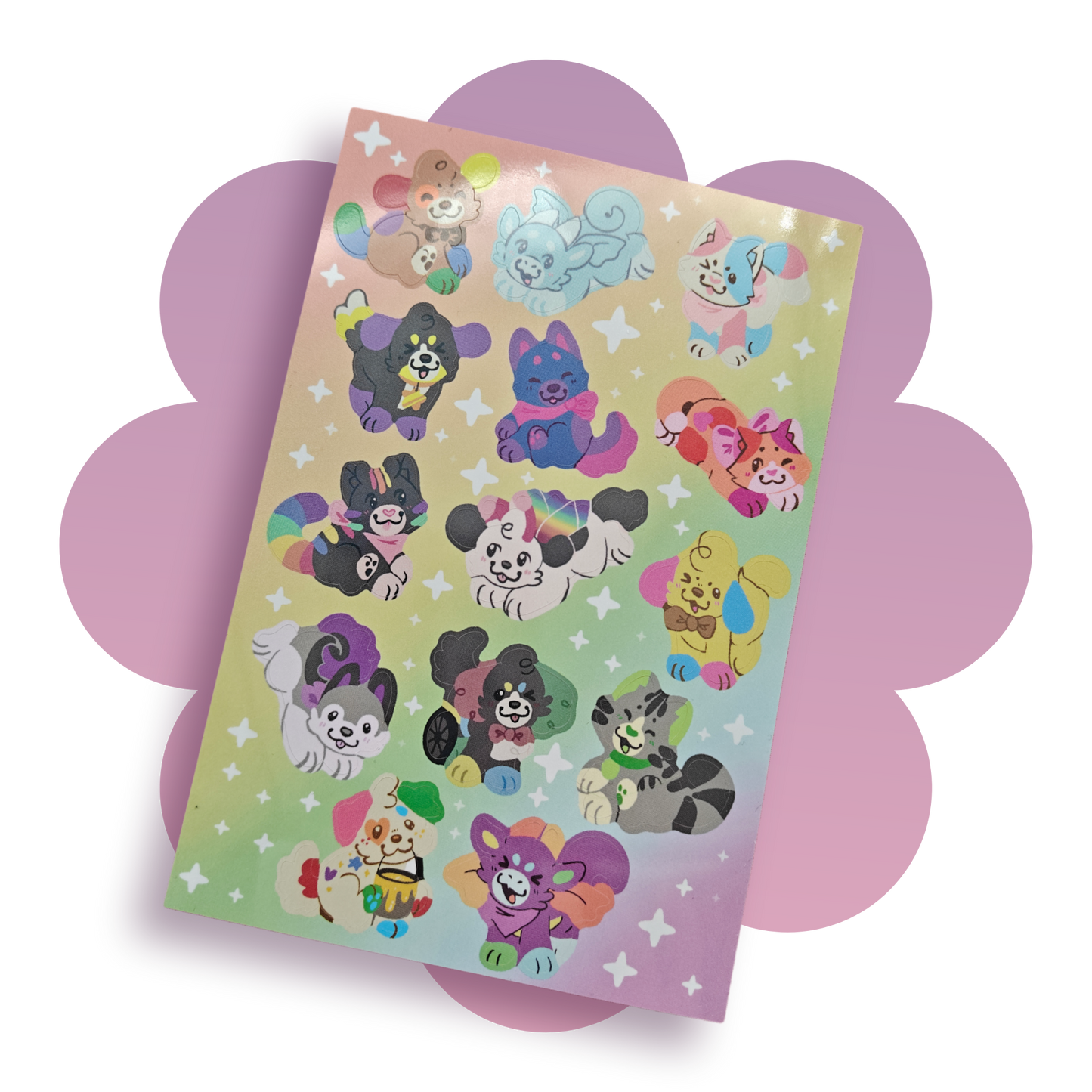 rainbeanie 4x6 sticker sheet