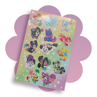 rainbeanie 4x6 sticker sheet