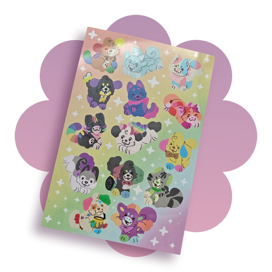 rainbeanie 4x6 sticker sheet