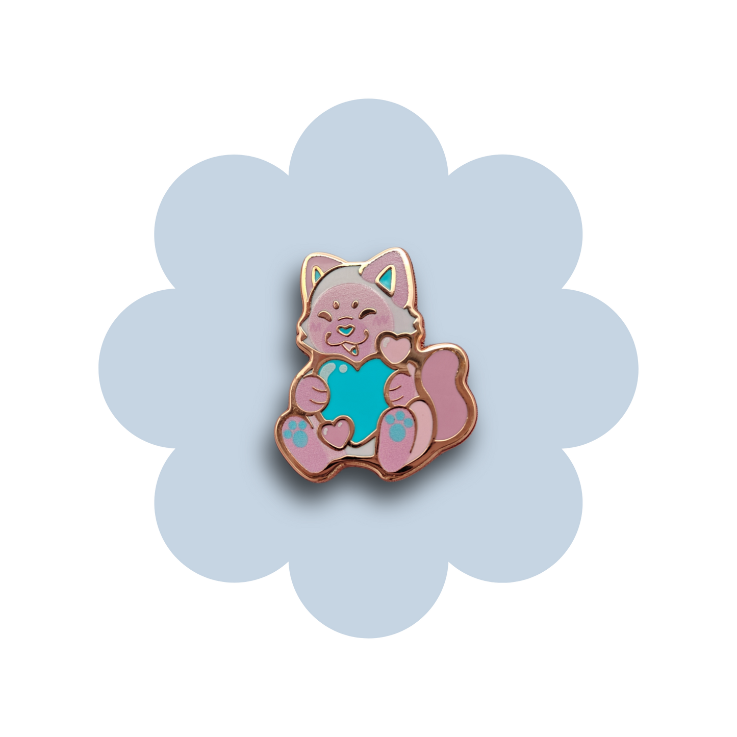 colorful kitties heartsie hard enamel pins