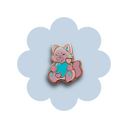 colorful kitties heartsie hard enamel pins