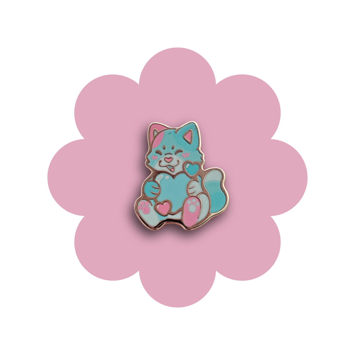 colorful kitties heartsie hard enamel pins